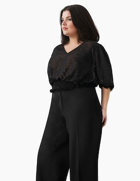 Blusa Ivonne Plus manga al codo para mujer