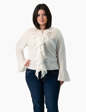 Blusa Ivonne Plus manga larga para mujer