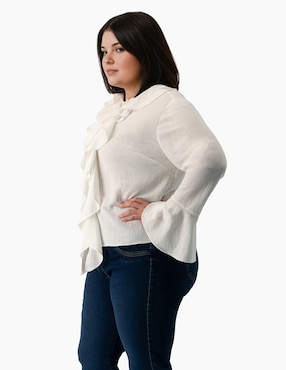Blusa Ivonne Plus manga larga para mujer