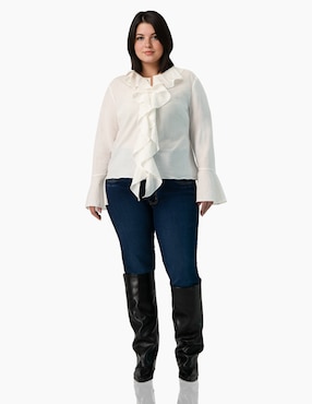 Blusa Ivonne Plus manga larga para mujer