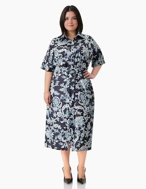 Vestido midi casual Ivonne Plus para mujer