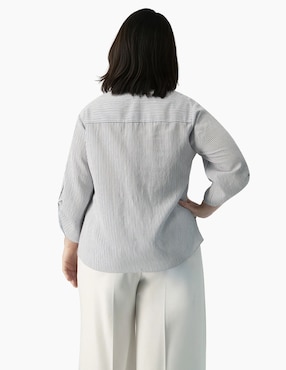 Camisa Ivonne Plus manga larga para mujer