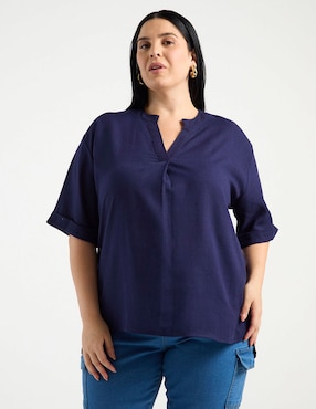 Blusa Lieb Plus manga al codo para mujer