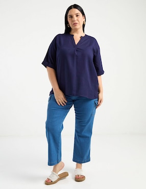 Blusa Lieb Plus manga al codo para mujer
