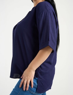 Blusa Lieb Plus manga al codo para mujer