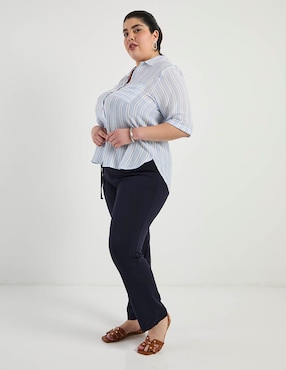 Blusa camisera Davinchy manga corta para mujer