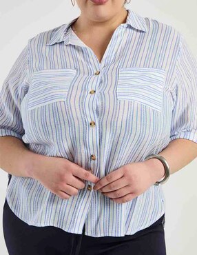Blusa camisera Davinchy manga corta para mujer