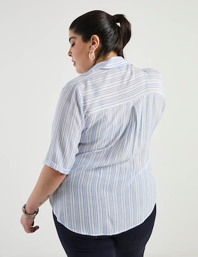 Blusa camisera Davinchy manga corta para mujer