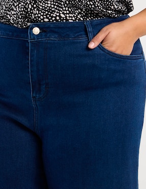 Jeans relaxed wide leg a la cintura Lieb Plus C421 para mujer