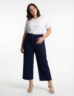 Jeans capri amplio cintura alta Lieb Plus para mujer
