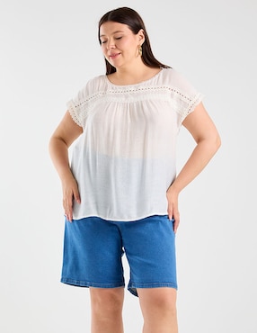 Bermuda Lieb Plus de mezclilla para mujer