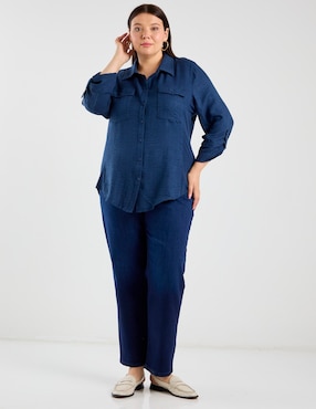Jeans straight cintura media Lieb Plus para mujer