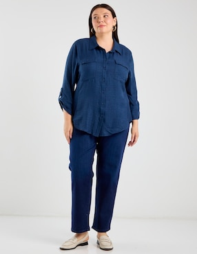 Jeans straight cintura media Lieb Plus para mujer