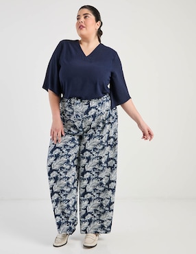 Blusa Lieb Plus manga al codo para mujer
