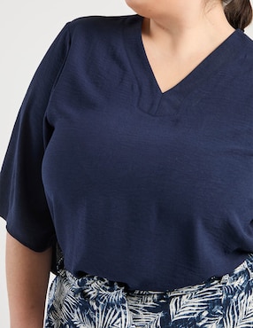 Blusa Lieb Plus manga al codo para mujer