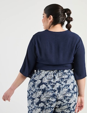 Blusa Lieb Plus manga al codo para mujer