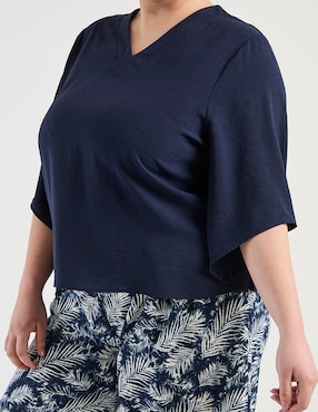 Blusa Lieb Plus manga al codo para mujer