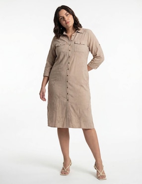 Vestido midi casual Lieb Plus para mujer