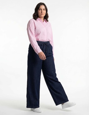 Jeans amplio cintura media Lieb Plus para mujer