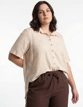 Blusa Lieb Plus manga al codo para mujer