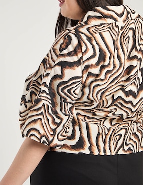 Blusa Ivonne Plus manga al codo para mujer