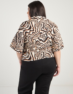 Blusa Ivonne Plus manga al codo para mujer