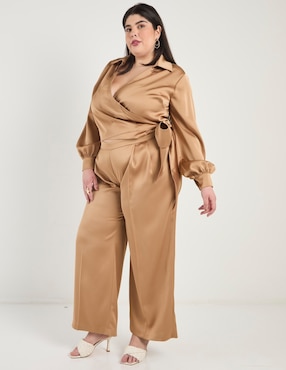 Blusa Ivonne Plus manga larga para mujer