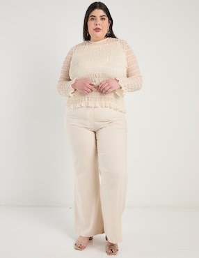 Blusa Ivonne Plus manga larga para mujer