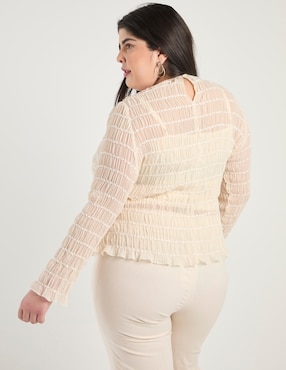 Blusa Ivonne Plus manga larga para mujer
