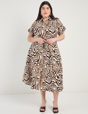 Vestido midi casual Ivonne Plus para mujer