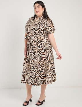 Vestido midi casual Ivonne Plus para mujer