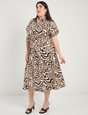 Vestido midi casual Ivonne Plus para mujer
