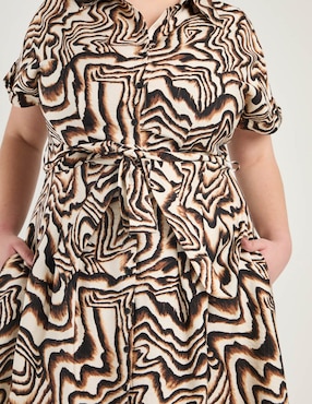 Vestido midi casual Ivonne Plus para mujer