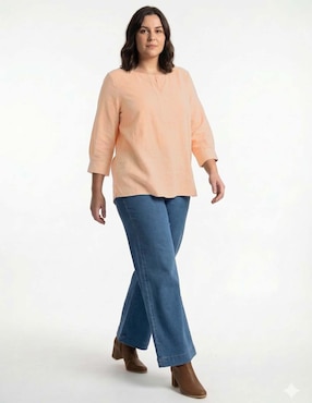 Blusa Lieb Plus manga al codo para mujer