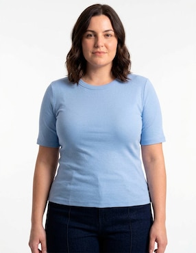 Playera manga corta lieb plus cuello redondo para mujer