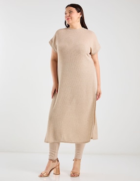Blusa túnica Ivonne Plus manga corta para mujer
