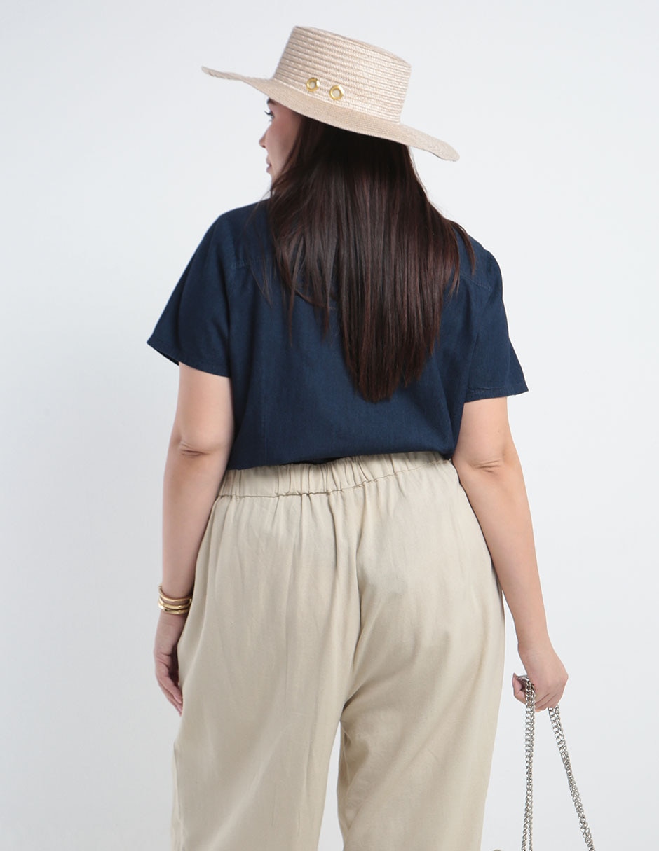 Blusa camisera manga corta para mujer 2