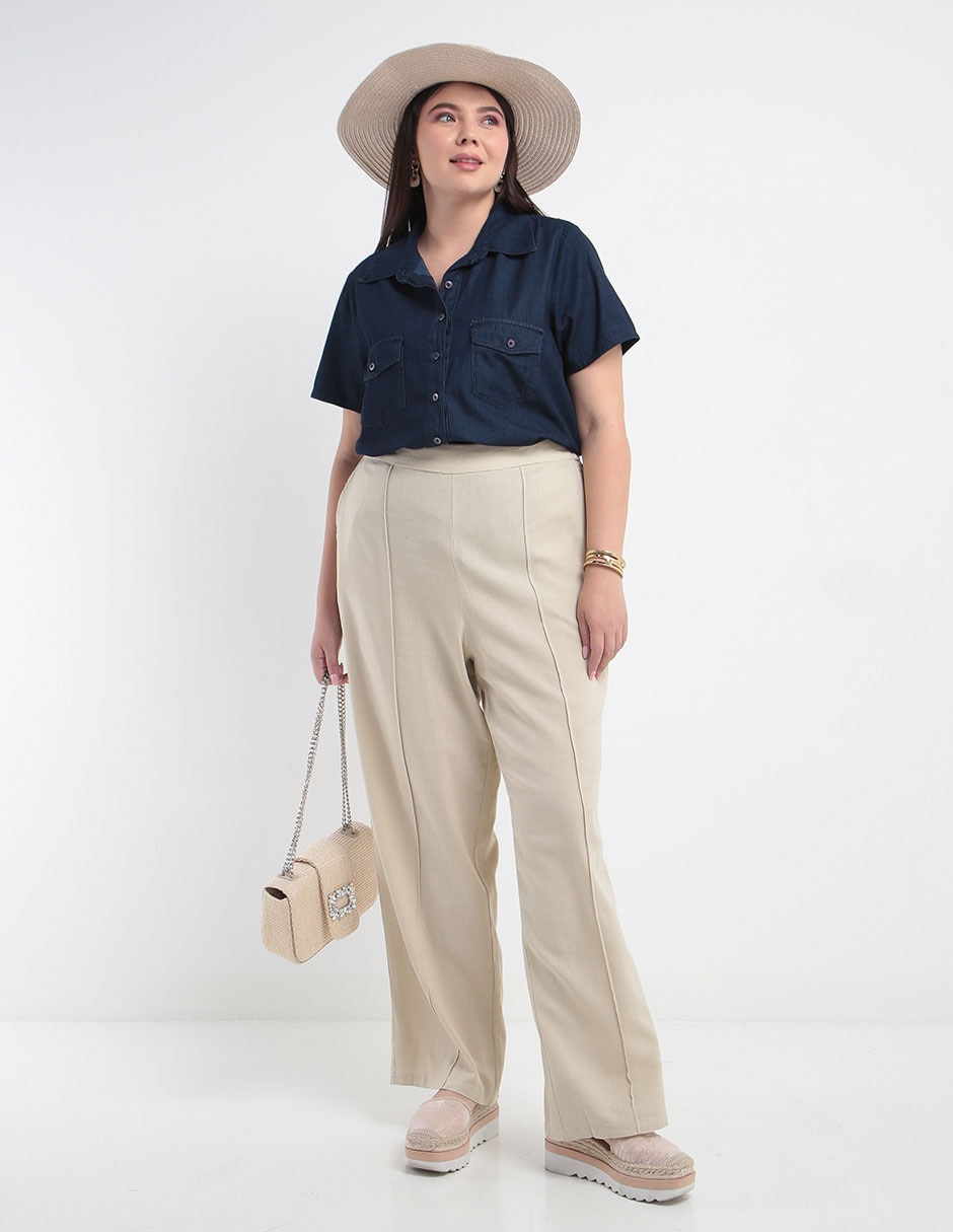 Blusa camisera manga corta para mujer 3