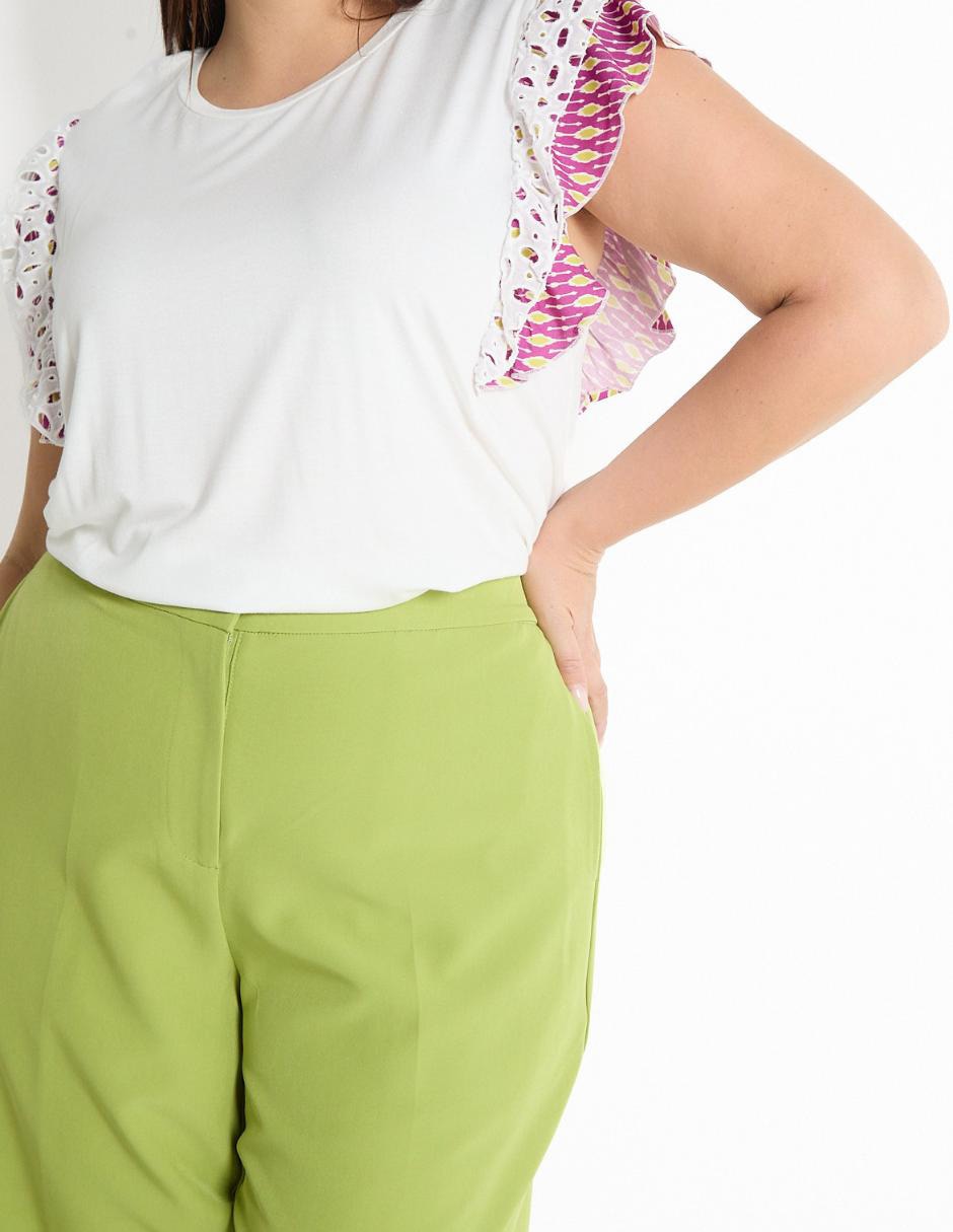 Playera manga corta cuello redondo para mujer 4