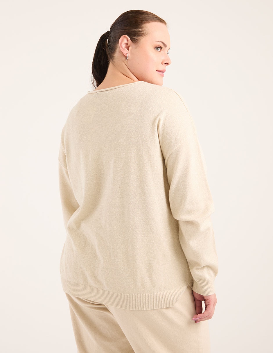 Suéter cuello V para mujer 2
