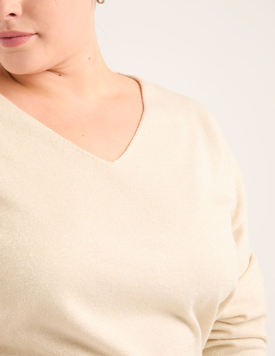 Suéter cuello V para mujer 4