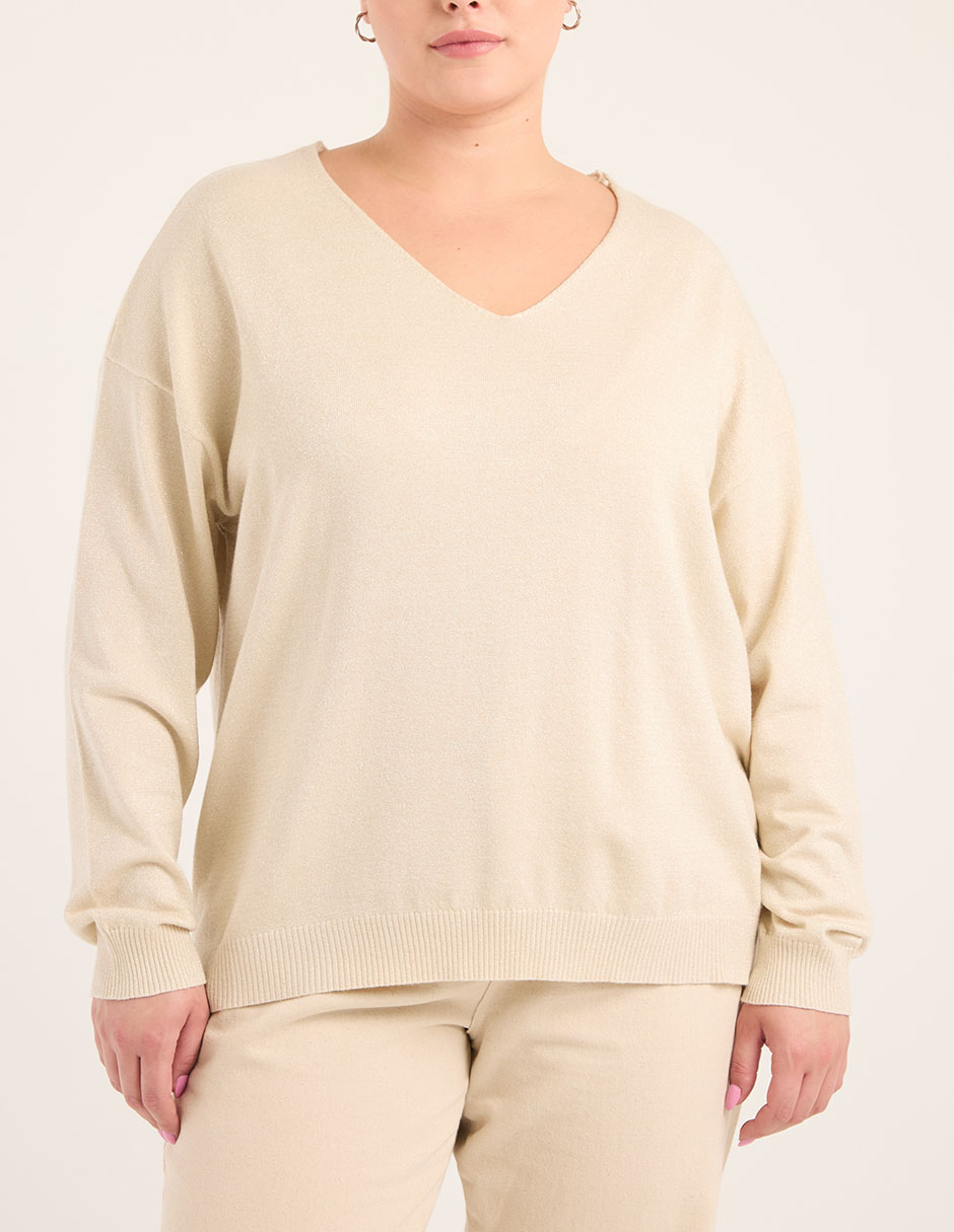 Suéter cuello V para mujer 5