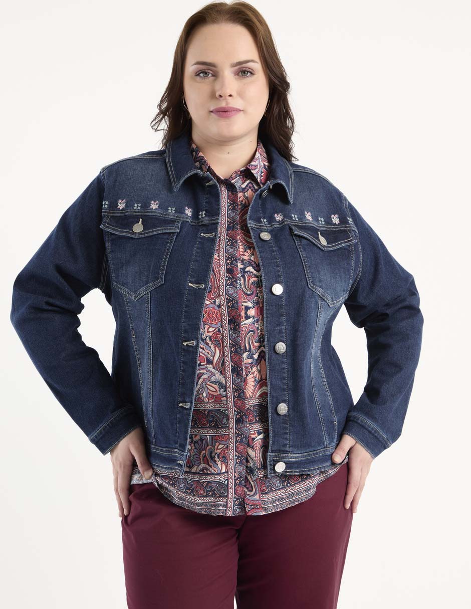 Chamarra denim de mezclilla para mujer Chamarra denim de mezclilla para mujer