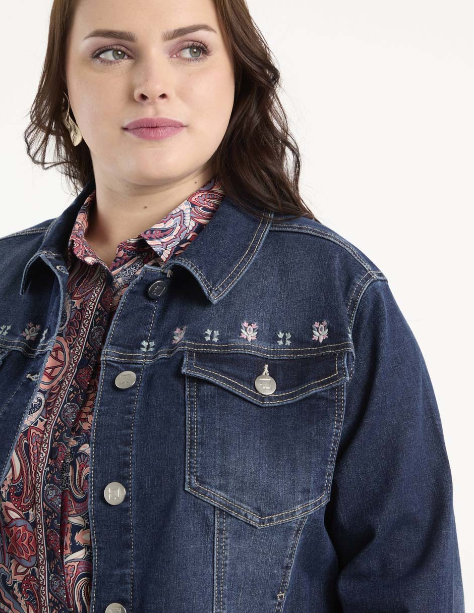 Chamarra denim de mezclilla para mujer 4