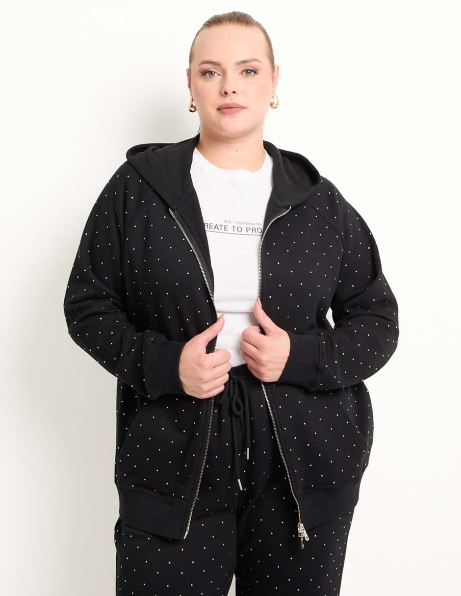 Sudadera con capucha y bolsa para mujer