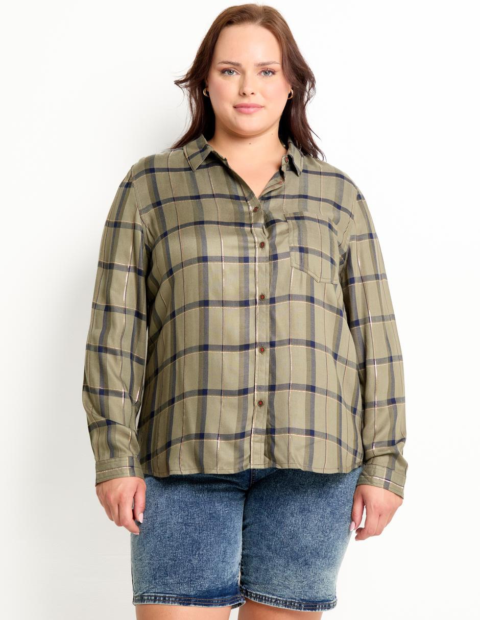 Blusa camisera manga larga para mujer Blusa camisera manga larga para mujer