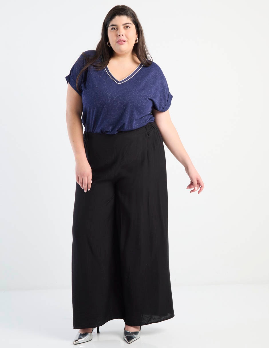 Blusa manga corta cuello redondo para mujer 3