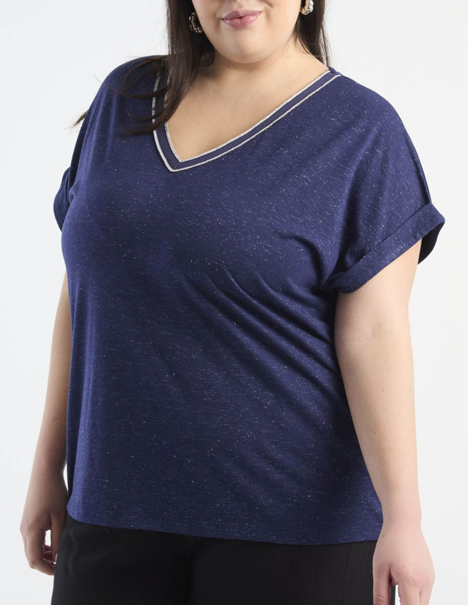 Blusa manga corta cuello redondo para mujer 5
