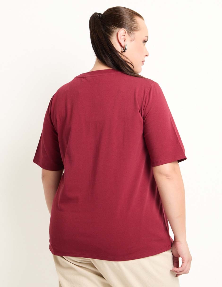 Playera manga corta cuello redondo para mujer 2