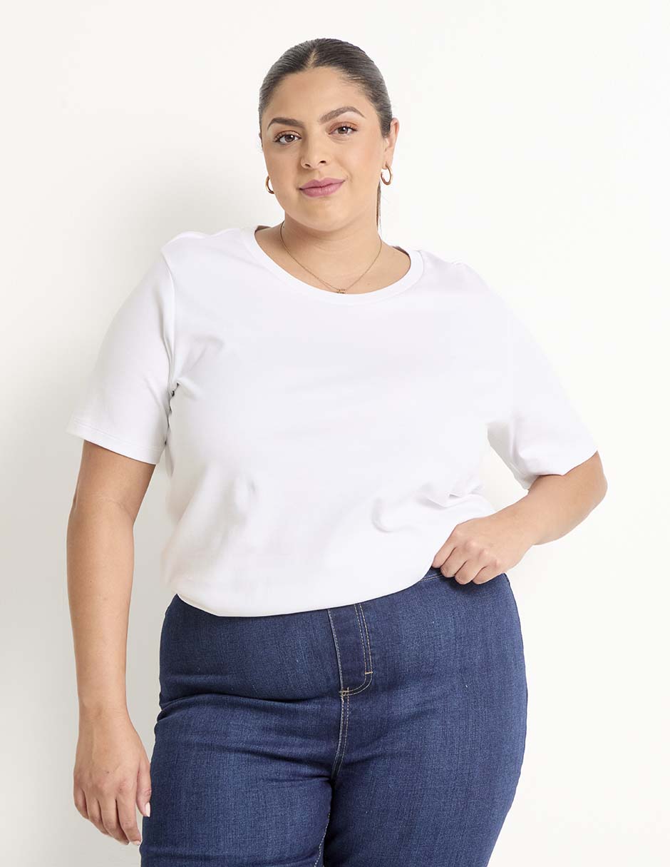 Playera manga corta cuello redondo para mujer Playera manga corta cuello redondo para mujer